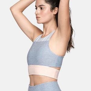 Outdoor Voices Tri Color Sports Bra Crop Top Slash Back XS